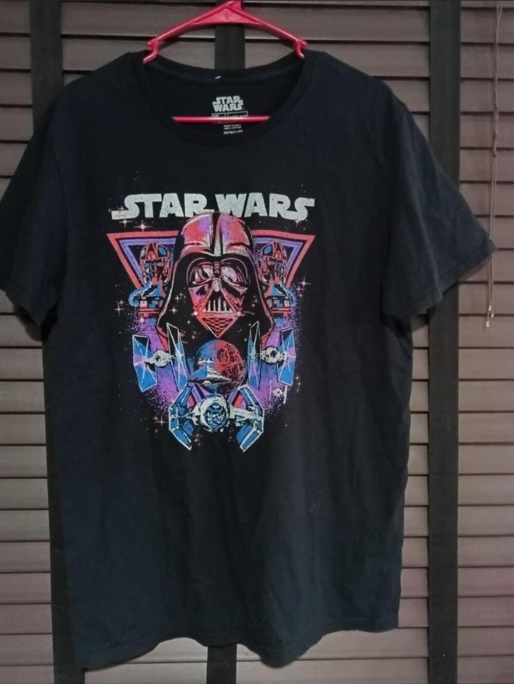 Star Wars Black Tee with Multicolor Darth Vader Graphic